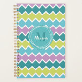 Modern monogram geometrisch patroon planner (Voorkant)