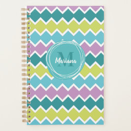 Modern monogram geometrisch patroon planner