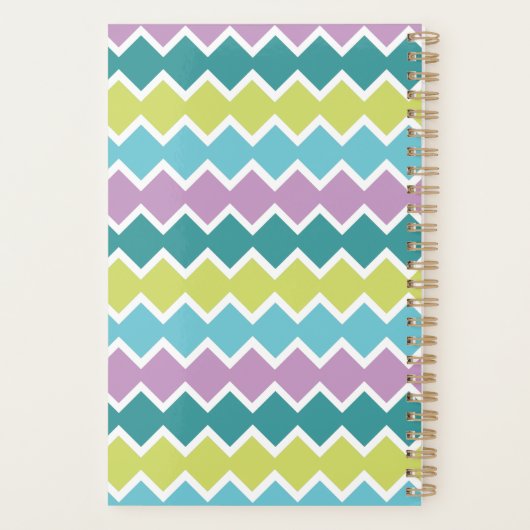 Modern monogram geometrisch patroon planner (Achterkant)