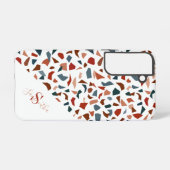 Modern monogram geometrisch patroon samsung galaxy hoesje (Achterkant horizontaal)