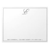 Modern monogram, gepersonaliseerd Notitieblok (Voorkant)