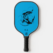 Modern Monogram Gepersonaliseerde Gevist Vis Pickleball Paddle (Achterkant)