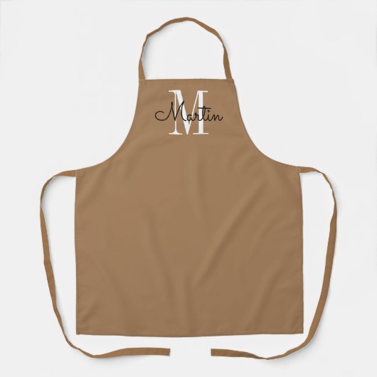 Modern Monogram, gepersonaliseerde naam Apron Schort (Voorkant)
