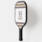 Modern monogram gestreept pickleball paddle (Links)