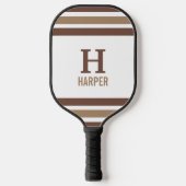 Modern monogram gestreept pickleball paddle (Voorkant)