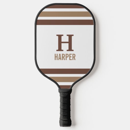 Modern monogram gestreept pickleball paddle (Voorkant)