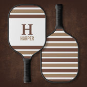 Modern monogram gestreept pickleball paddle