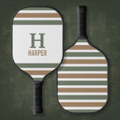 Modern monogram gestreept pickleball paddle
