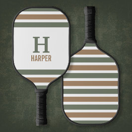 Modern monogram gestreept pickleball paddle