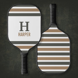 Modern monogram gestreept pickleball paddle