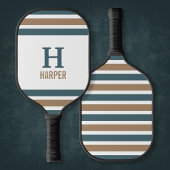 Modern monogram gestreept pickleball paddle