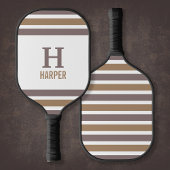 Modern monogram gestreept pickleball paddle