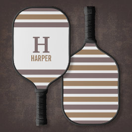 Modern monogram gestreept pickleball paddle