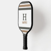 Modern monogram gestreept pickleball paddle (Links)