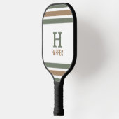 Modern monogram gestreept pickleball paddle (Links)
