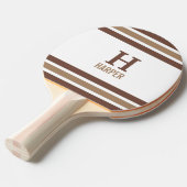 Modern monogram gestreept tafeltennisbatje (Voorkant Gekanteld)