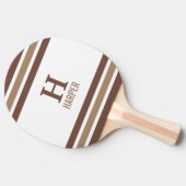 Modern monogram gestreept tafeltennisbatje (Zijkant)
