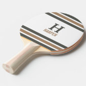 Modern monogram gestreept tafeltennisbatje (Voorkant Gekanteld)
