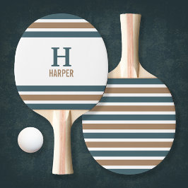Modern monogram gestreept tafeltennisbatje