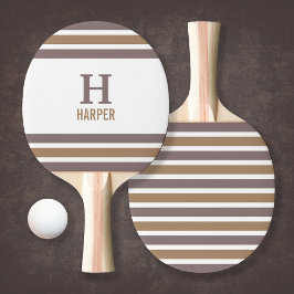 Modern monogram gestreept tafeltennisbatje