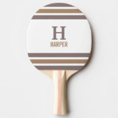 Modern monogram gestreept tafeltennisbatje (Voorkant)