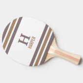 Modern monogram gestreept tafeltennisbatje (Zijkant)
