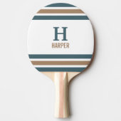 Modern monogram gestreept tafeltennisbatje (Voorkant)