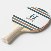 Modern monogram gestreept tafeltennisbatje (Voorkant Gekanteld)