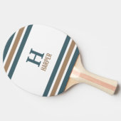 Modern monogram gestreept tafeltennisbatje (Zijkant)