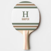 Modern monogram gestreept tafeltennisbatje (Voorkant)