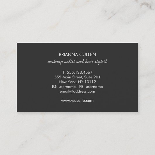 Modern Monogram Gestreepte Goudfolie (afbeelding)  Visitekaartje (Achterkant)