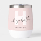 Modern Monogram Girly Script Blush Pink Bridesmaid (Voorkant)