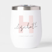 Modern Monogram Girly Script Blush Pink Bridesmaid (Voorkant)