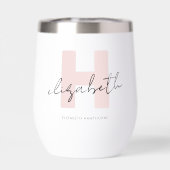 Modern Monogram Girly Script Blush Pink Bridesmaid (Achterkant)