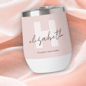 Modern Monogram Girly Script Blush Pink Bridesmaid