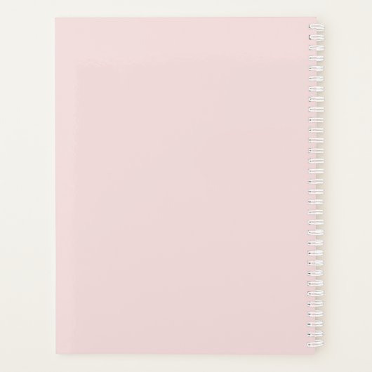 Modern Monogram Girly Script Blush Pink Initiaal Planner (Achterkant)