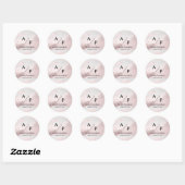 Modern Monogram Glitter Classic Ronde Sticker (Vel)