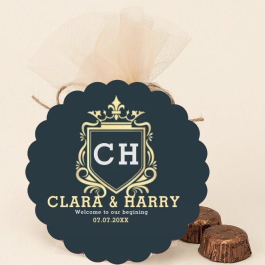 Modern monogram gold calligraphy wedding Kartonnen Onderzetters