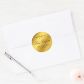 Modern Monogram Gold Gradient Beauty Spa Cosmetic Ronde Sticker (Envelop)