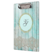 Modern Monogram Gold Pattern Blue  Hood Klembord (Links)