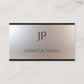 Modern monogram Gold Silver Fashionable Plain Visitekaartje (Voorkant)