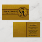 Modern Monogram Golden Brown Visitekaartjes (Voorkant / Achterkant)