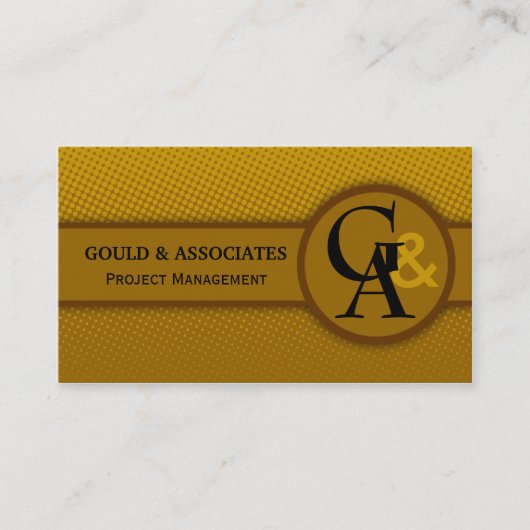 Modern Monogram Golden Brown Visitekaartjes (Voorkant)