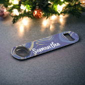 Modern monogram goud glitter marmer navy blauw speed flessenopener