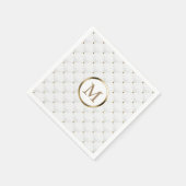 Modern Monogram Goud Initiaal Luxe Wit Quilted Servet (Hoek)
