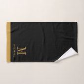 Modern Monogram Goud op Zwart Bad Handdoek (Handdoek)