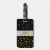 Modern Monogram | Goud schittert de Zwarte van het Bagagelabel (Achterkant verticaal)