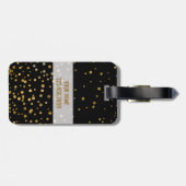 Modern Monogram | Goud schittert de Zwarte van het Bagagelabel (Achterkant horizontaal)