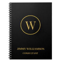 Modern Monogram Goud Zwart Business