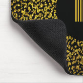 Modern monogram gouden stippen zwart muismat (Hoek)